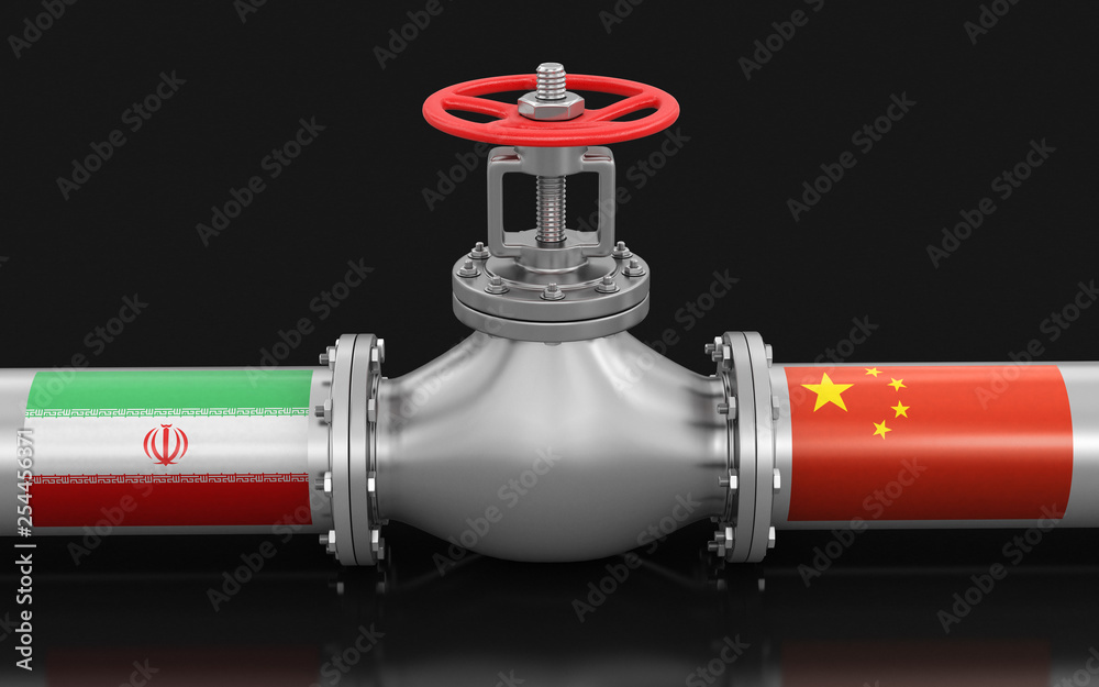Poster pipeline with flags. image with clipping path