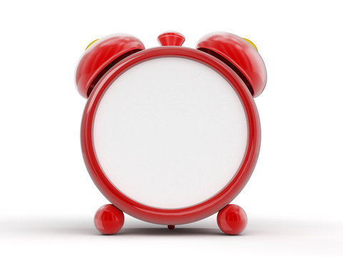 Red Alarm Clock. Image with clipping path