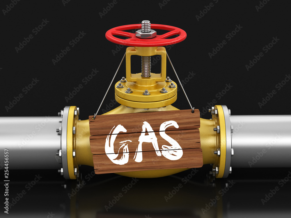 Poster pipeline with gas. image with clipping path