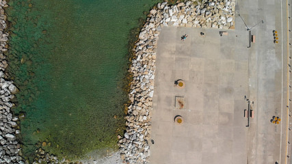 Fototapeta na wymiar Overhead aerial view of beautiful beach
