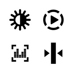 Video Photo Music Editing. Simple Related Vector Icons