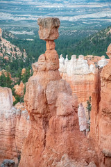Bryce Canyon National Park hoodoos at sunrise with Thor's Hammer, Utah, USA