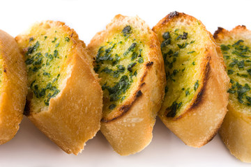 Garlic breads slice isolated on white background