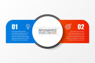 Infographic design template. Creative concept with 2 steps