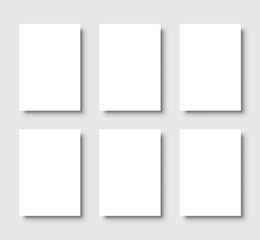 Empty white poster. Paper blank template. Vector illustration.