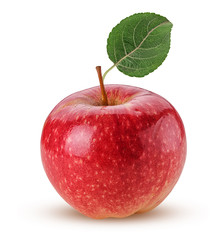 Red apple with leaf