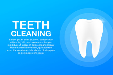 Teeth cleaning. Teeth with shield icon design. Dental care concept. Healthy Teeth. Human Teeth. Vector illustration.