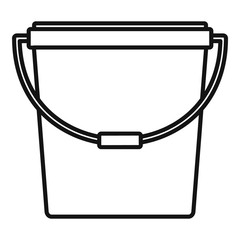 Plastic bucket icon. Outline plastic bucket vector icon for web design isolated on white background © anatolir