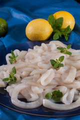 Raw squid rings