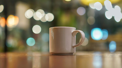 Cup of coffee at night time
