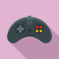 Ergonomic joystick icon. Flat illustration of ergonomic joystick vector icon for web design