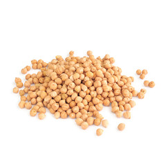 A handful of chickpeas isolated