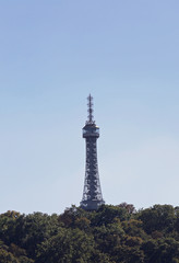 Petrin Tower is a copy of Eiffel Tower in Prague in Czech Republ