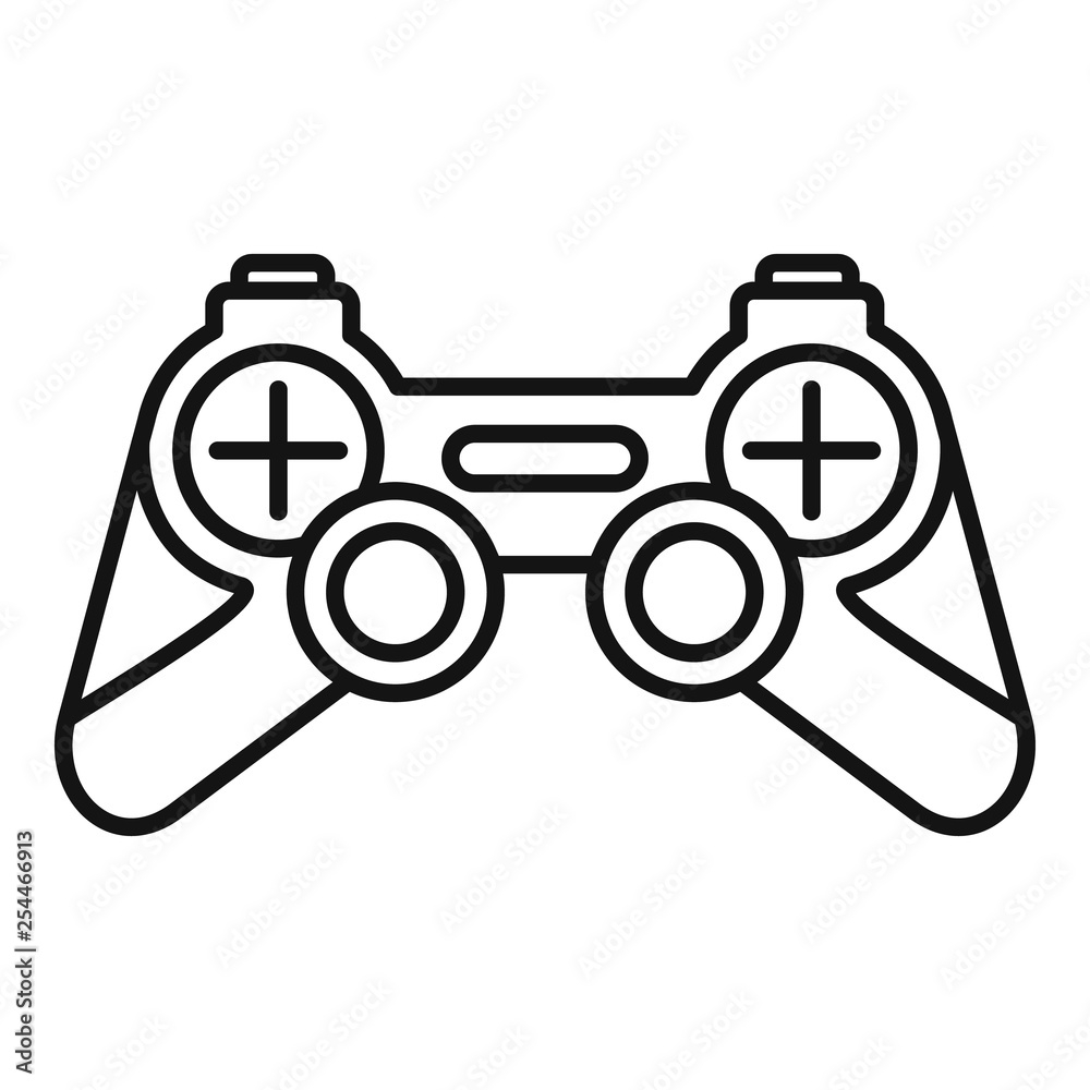 Poster joystick icon. outline joystick vector icon for web design isolated on white background