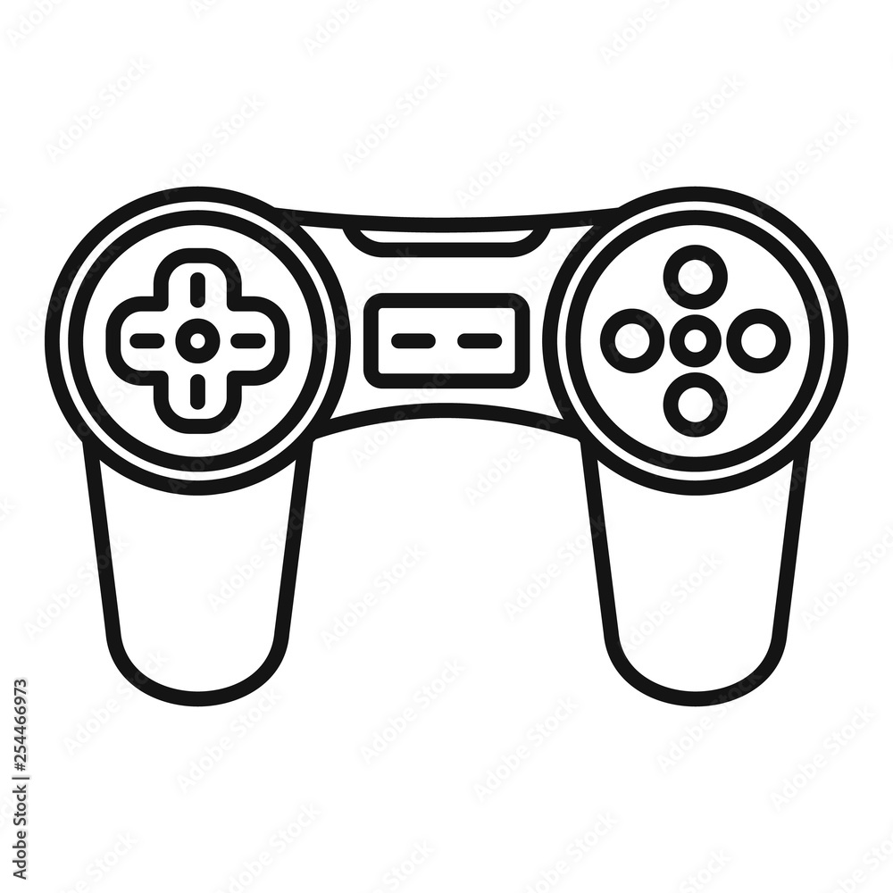 Poster video game joystick icon. outline video game joystick vector icon for web design isolated on white b