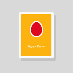 Happy Easter greeting card with painted egg. Minimalist style