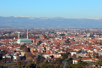 Fototapeta na wymiar panoramic view of the city of VICENZA in Northern Italy and the