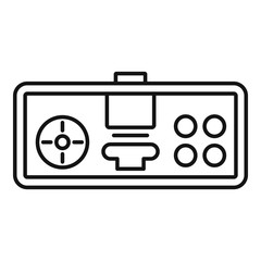 Retro gamepad icon. Outline retro gamepad vector icon for web design isolated on white background