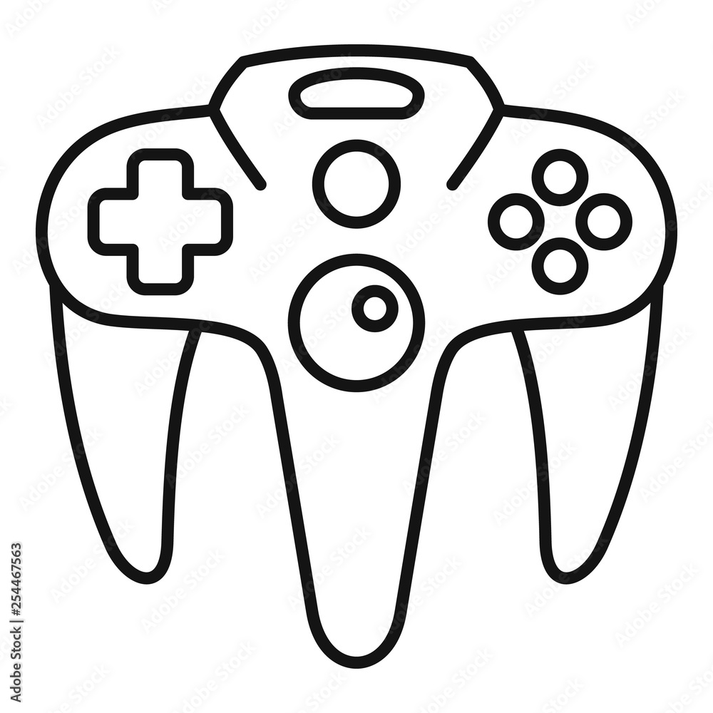 Poster futuristic game controller icon. outline futuristic game controller vector icon for web design isola