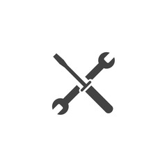 Wrench and screwdriver vector icon