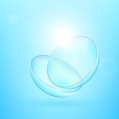 Creative vector illustration of realistic glass eye contacts lenses collection isolated on transparent background. Art design medical for correct vision template. Abstract concept graphic element