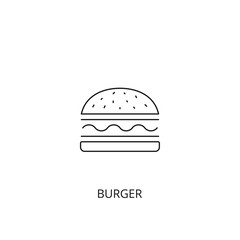 Burger vector icon, outline style, editable stroke