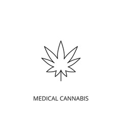 Cannabis vector icon, outline style, editable stroke