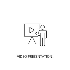 Video presentation vector icon, outline style, editable stroke