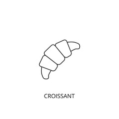 Croissant vector icon, outline style, editable stroke