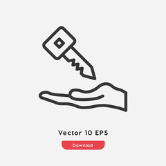 key hand icon vector