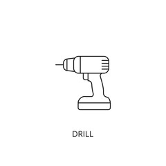 Drill vector icon, outline style, editable stroke