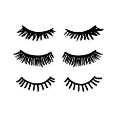 Eyelashes vector hand drawn illustration