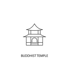 Buddhist temple vector icon, outline style, editable stroke