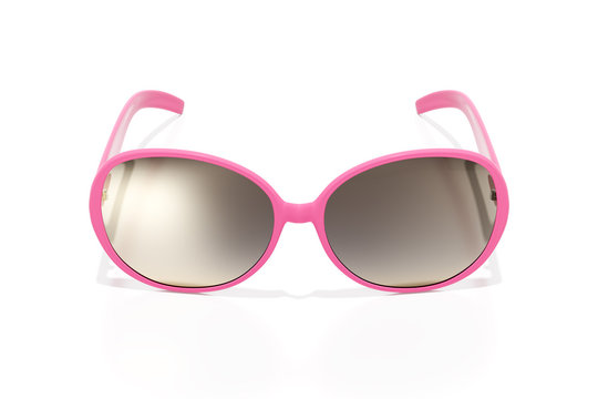 pink womens sunglasses isolated on white background