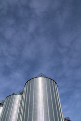 silo and blue sky,storage,metal,steel,agriculture,construction, plant, structure, tower, © Daniele