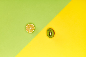 Kiwi und Zitrone grafisch