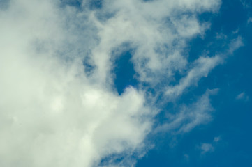 white clouds on blue sky