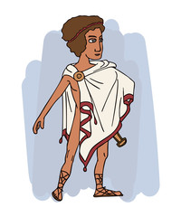 ancient greek young man in chlamys