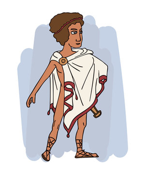 ancient greek young man in chlamys