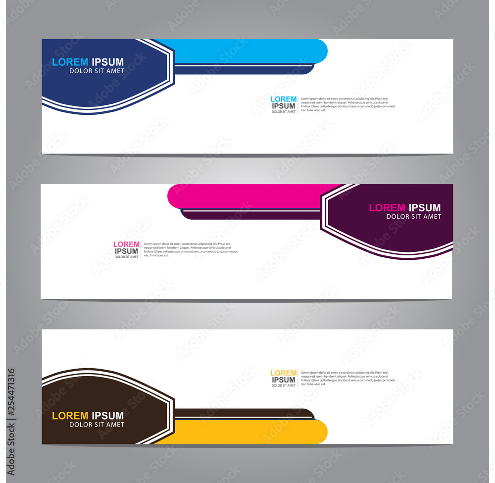 Fototapete vector abstract web banner design template. collection of web banner template. abstract geometric we