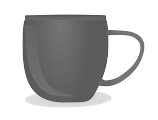 Grey mug. vector illustration