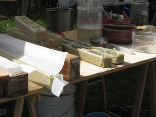 Natural herbal soap making process , handmade cosmetic production soap