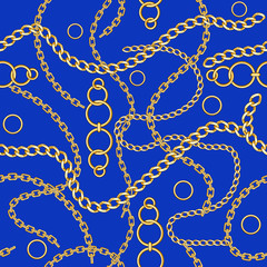 Blue seamless pattern chain