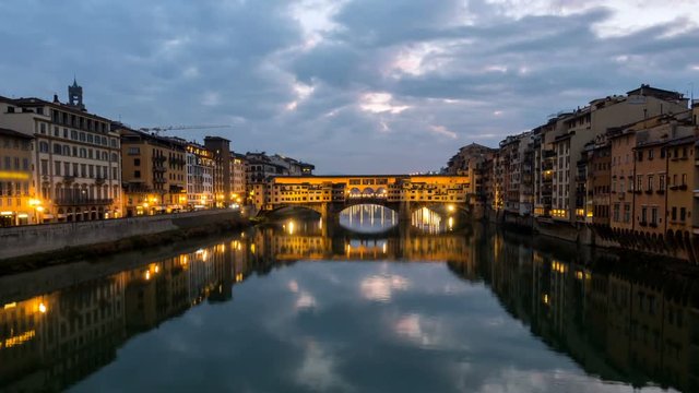 Florence, Italy. The Ponte Vecchio bridge