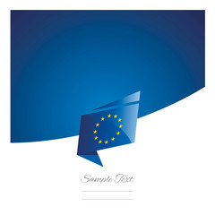 New abstract EU flag origami blue background vector