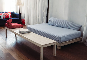 Interior of Bedroom and living area