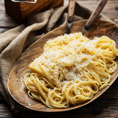 Traditional iatlian spaghetti with cheese
