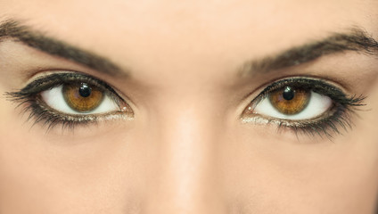 Obraz premium Female eyes looking at camera, beautiful young girl, close up