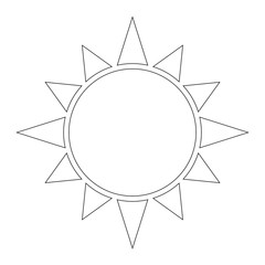 Sun icon with rays thin line. Vector illustration of a weather forecast. Clear weather logo and symbol