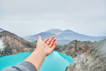 Crater of the volcano Ijen.